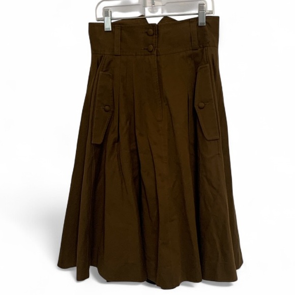 Vintage Dresses & Skirts - Y2K French Connection Brown A Line Midi Skirt
